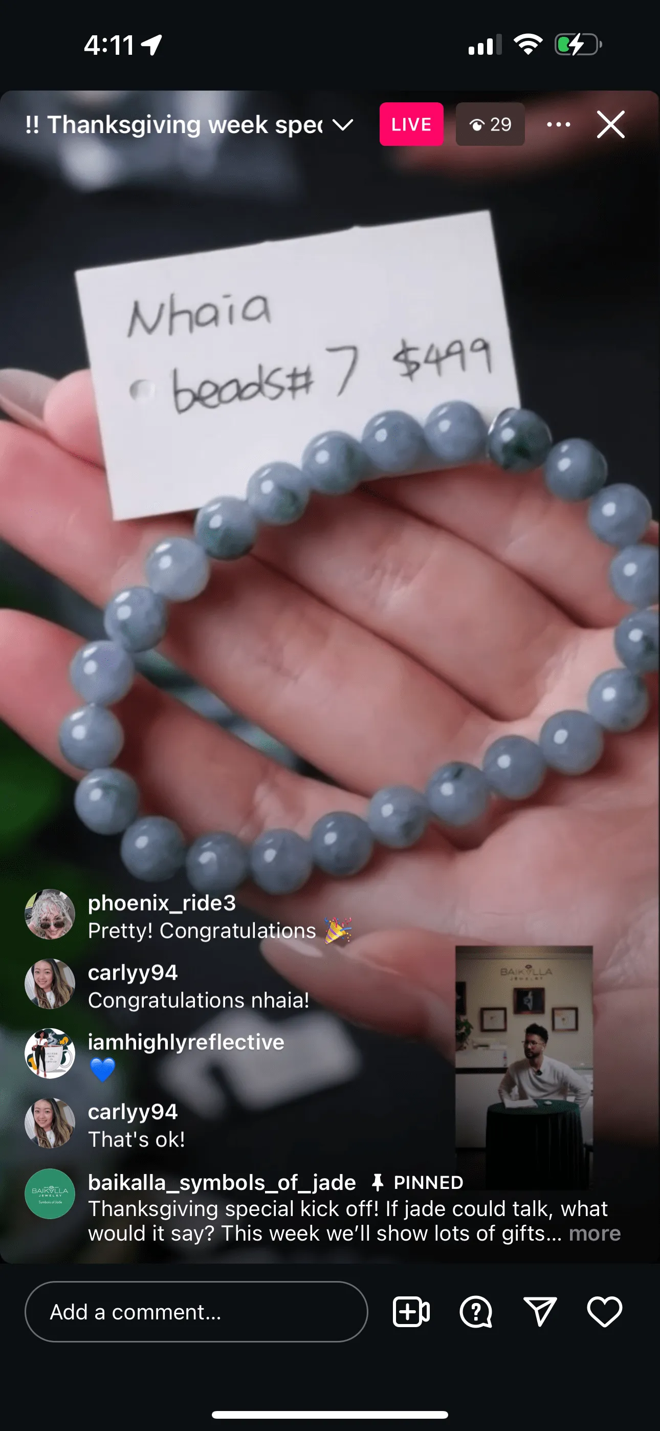 IG Live "Natural Burmese Deep Lavender Jadeite Jade Beaded Bracelet" (Live Pick) (11/23/24)