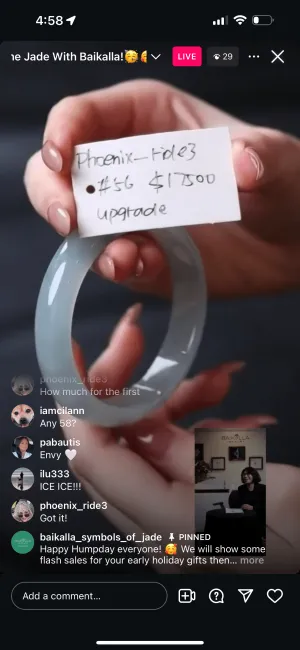 IG Live "Natural Light Blue High Ice Burmese Jadeite Jade Bracelet (GIA Report Included) Collectible" (Live Pick) (11/06/24)