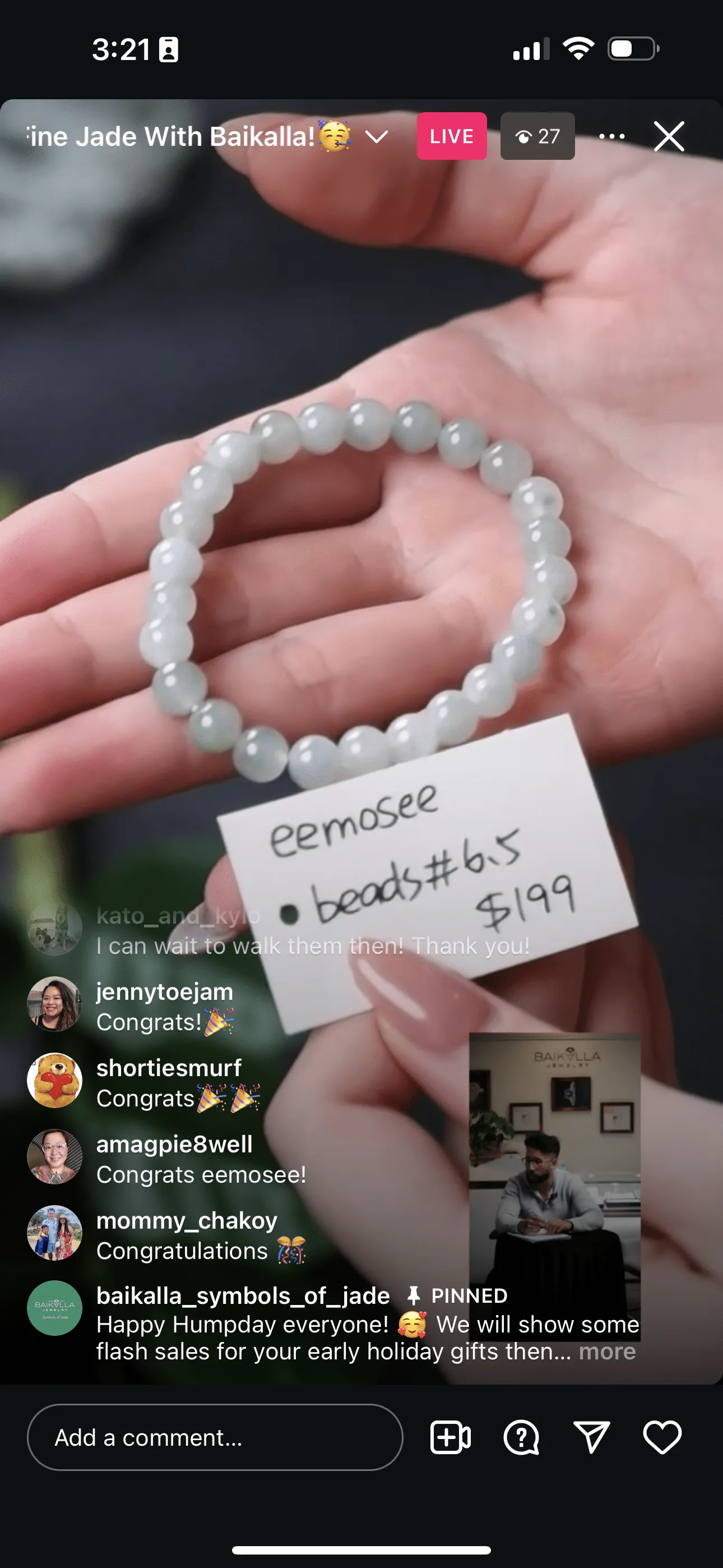 IG Live "Natural Light Green Jadeite Jade Bead Bracelet" (Live Pick) (11/06/24)