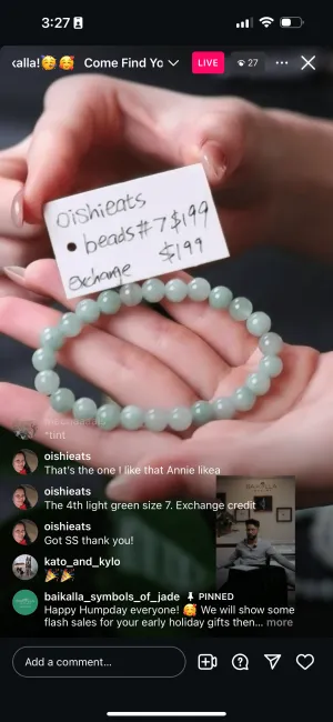 IG Live "Natural Light Green Jadeite Jade Bracelet" (Live Pick) (11/06/24)