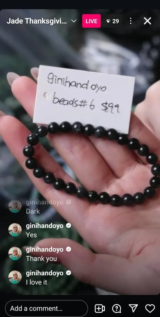 IG Live "Natural WuJi Jadeite Jade Bead Bracelet Size #6" (Live Pick) (11/27/24)