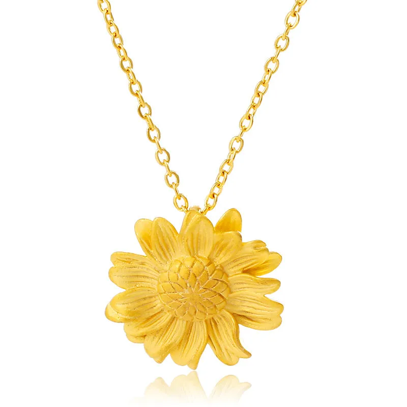 Jewelry Sunflower Necklace Women's Fashion Sunflower Pendant Flower Clavicle Chain Light Luxury Niche Necklace