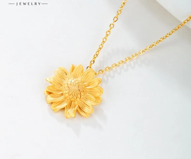 Jewelry Sunflower Necklace Women's Fashion Sunflower Pendant Flower Clavicle Chain Light Luxury Niche Necklace