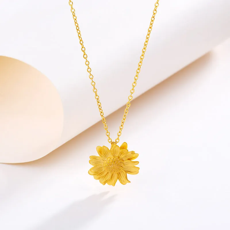 Jewelry Sunflower Necklace Women's Fashion Sunflower Pendant Flower Clavicle Chain Light Luxury Niche Necklace