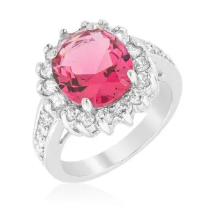 Kate 5.5(ct) Ruby Oval Halo Engagement Cocktail Ring | 7ct