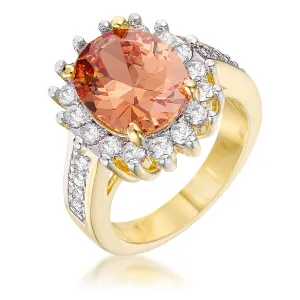 Kate Champagne Cambridge Cocktail Gold Ring | 7ct