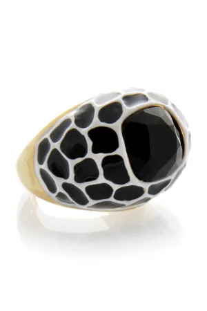 KENNETH JAY LANE Black Spots Cocktail Ring