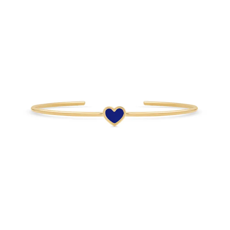 Lapis Inlay Heart Cuff