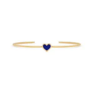 Lapis Inlay Heart Cuff