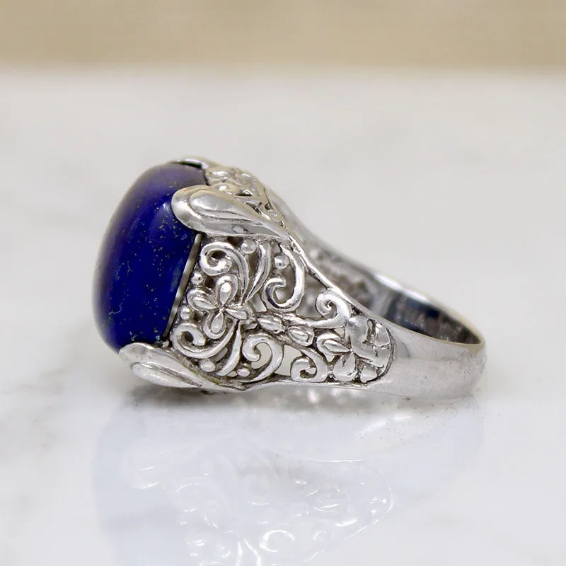 Lapis Lazuli in Ornate Sterling Ring