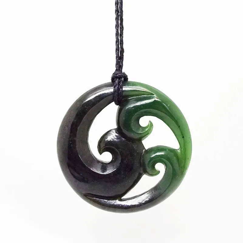 Large Greenstone Triple Koru Necklace