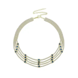 Layered Evil Eye Tennis Choker