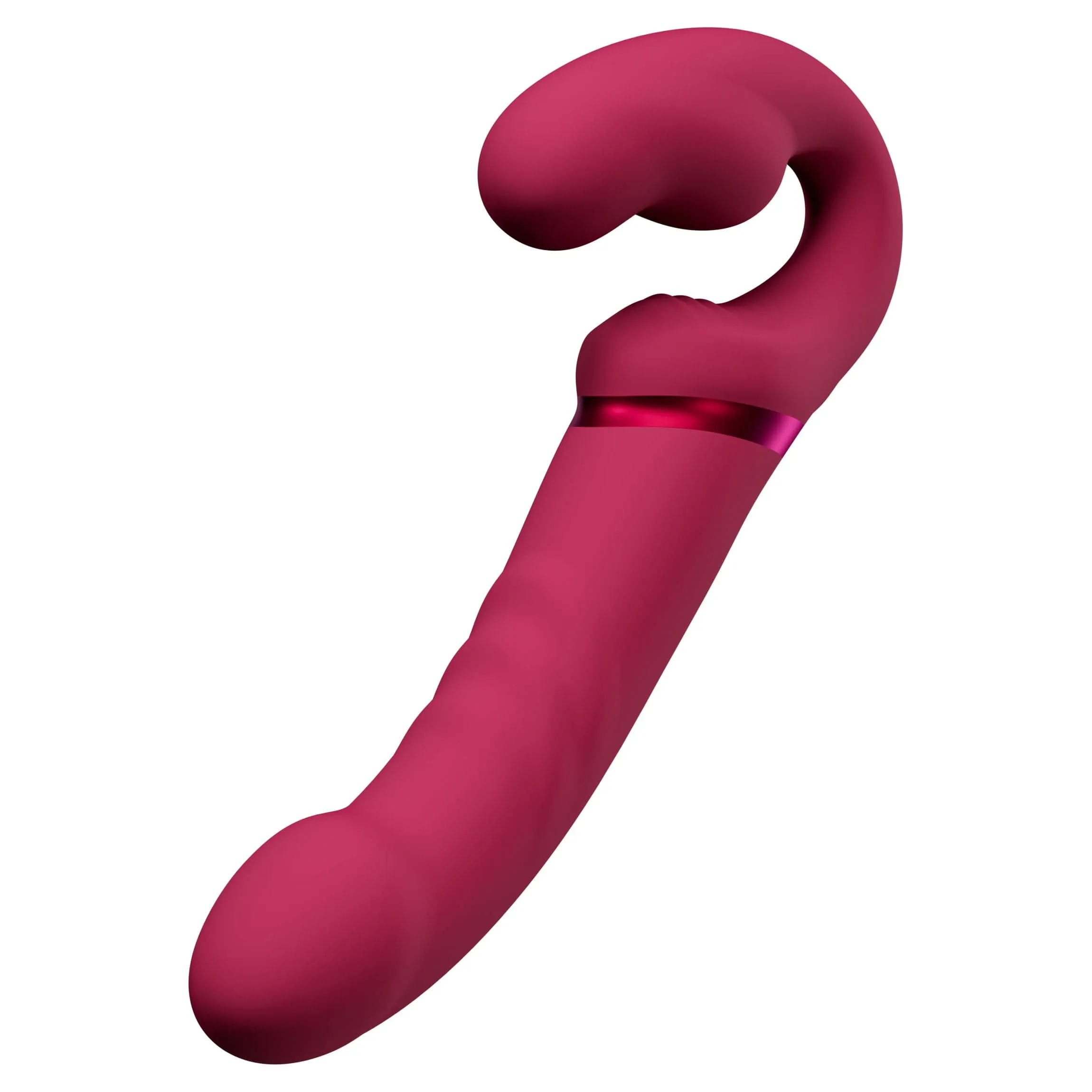 Lovense - Lapis App-Controlled Dual Ended Vibrating Strapless Strap On (Red)