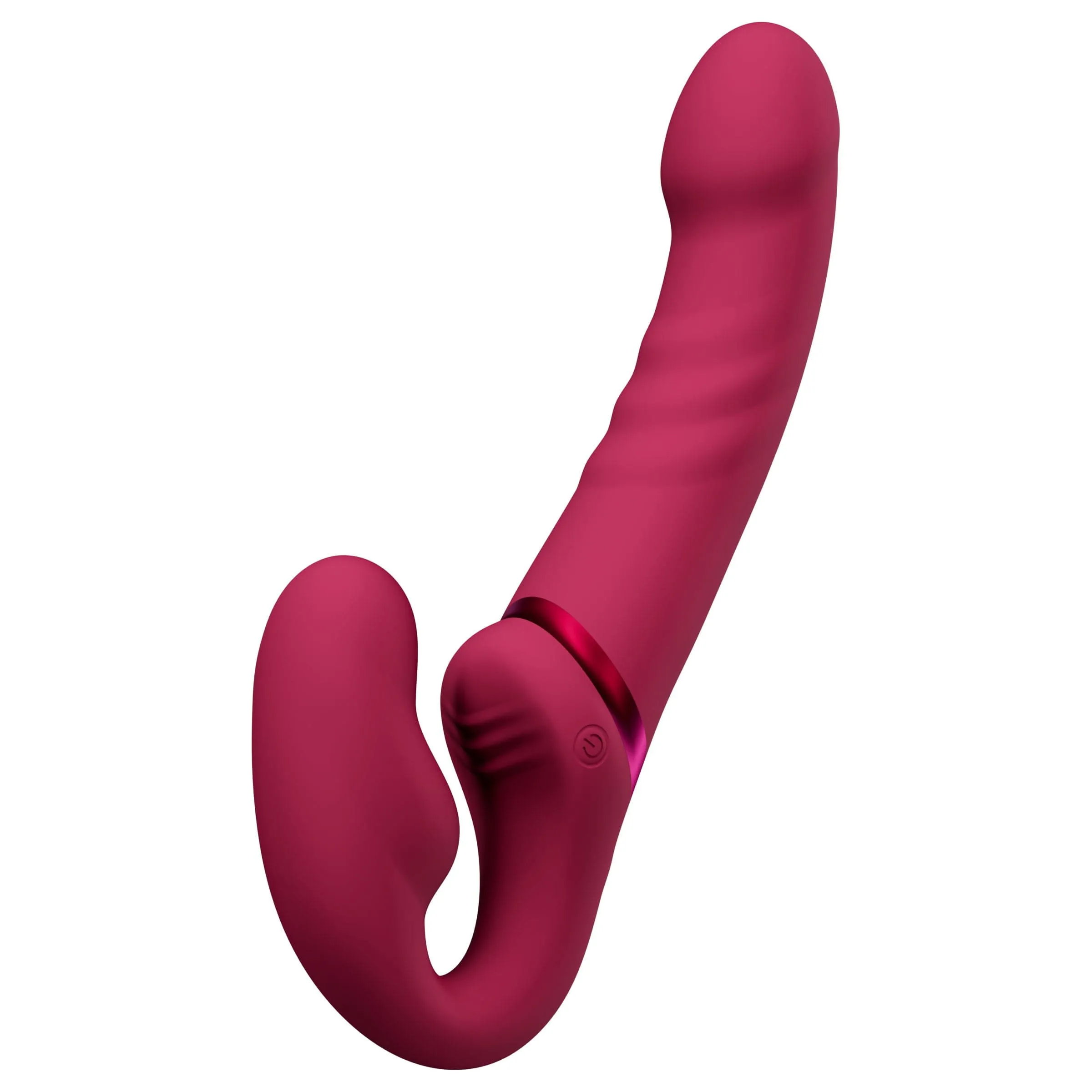 Lovense - Lapis App-Controlled Dual Ended Vibrating Strapless Strap On (Red)