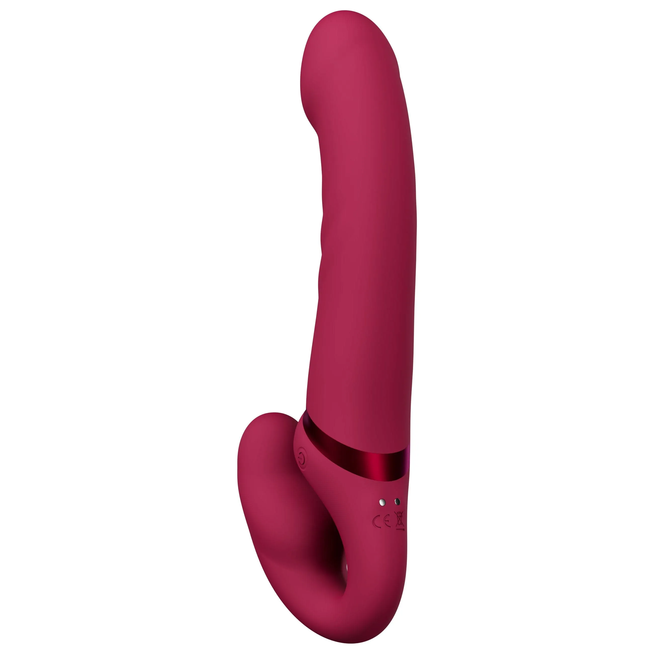 Lovense - Lapis App-Controlled Dual Ended Vibrating Strapless Strap On (Red)