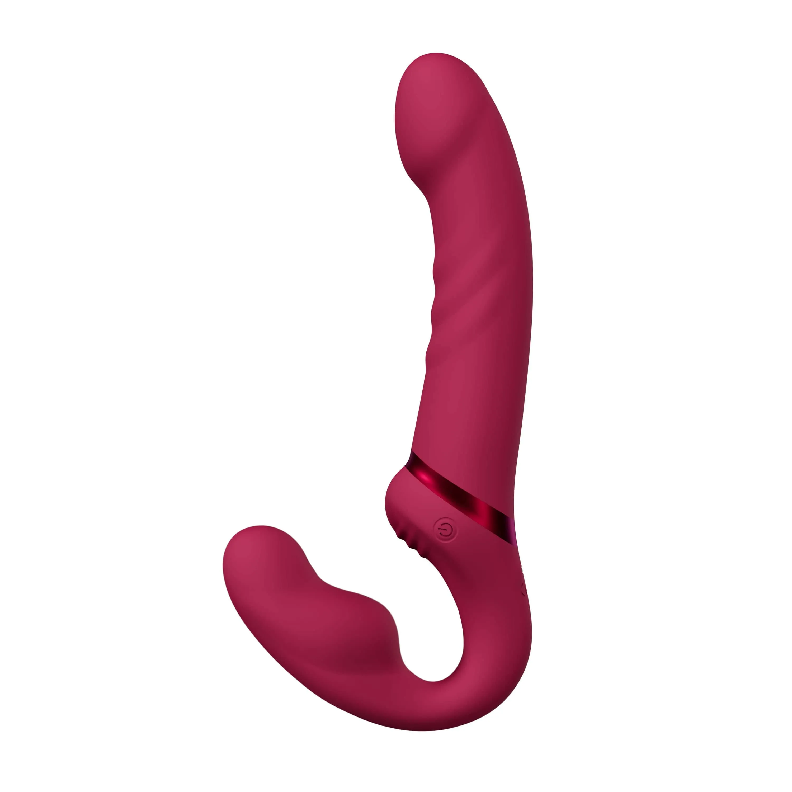 Lovense - Lapis App-Controlled Dual Ended Vibrating Strapless Strap On (Red)