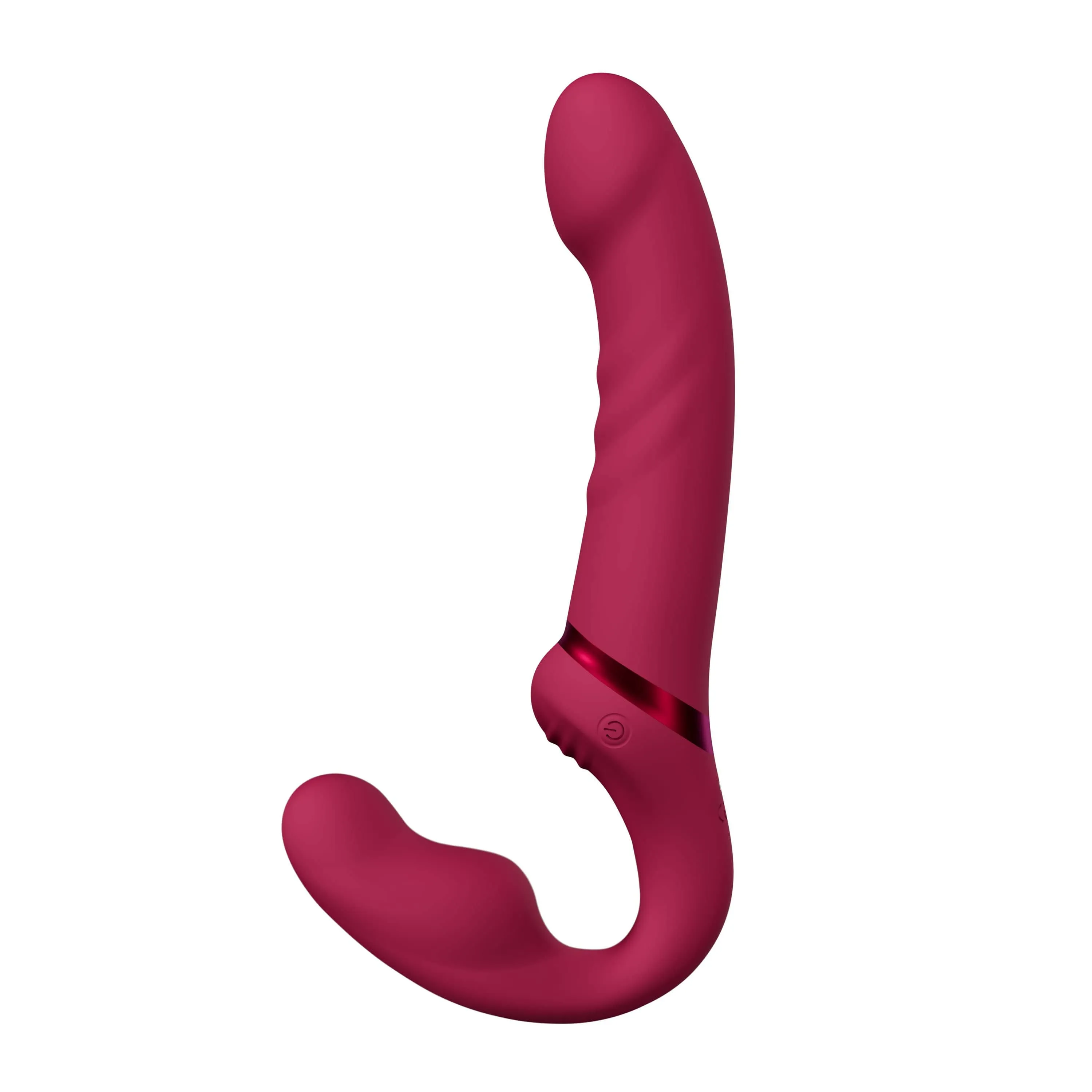 Lovense - Lapis App-Controlled Dual Ended Vibrating Strapless Strap On (Red)