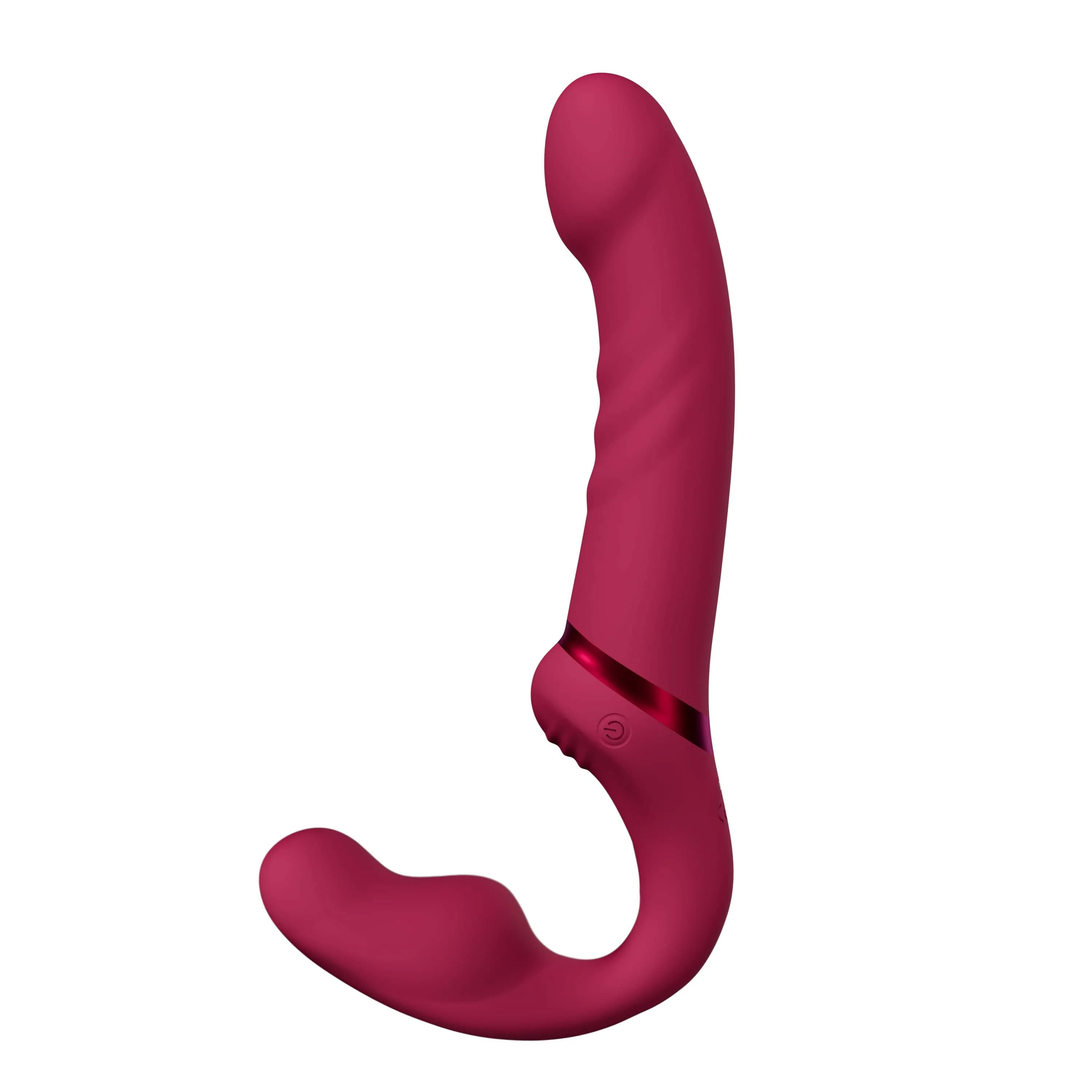 Lovense - Lapis App-Controlled Dual Ended Vibrating Strapless Strap On (Red)