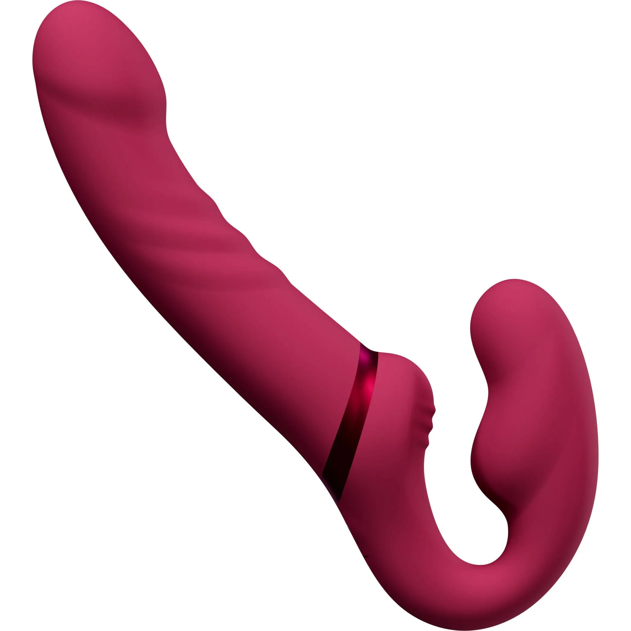 Lovense - Lapis App-Controlled Dual Ended Vibrating Strapless Strap On (Red)