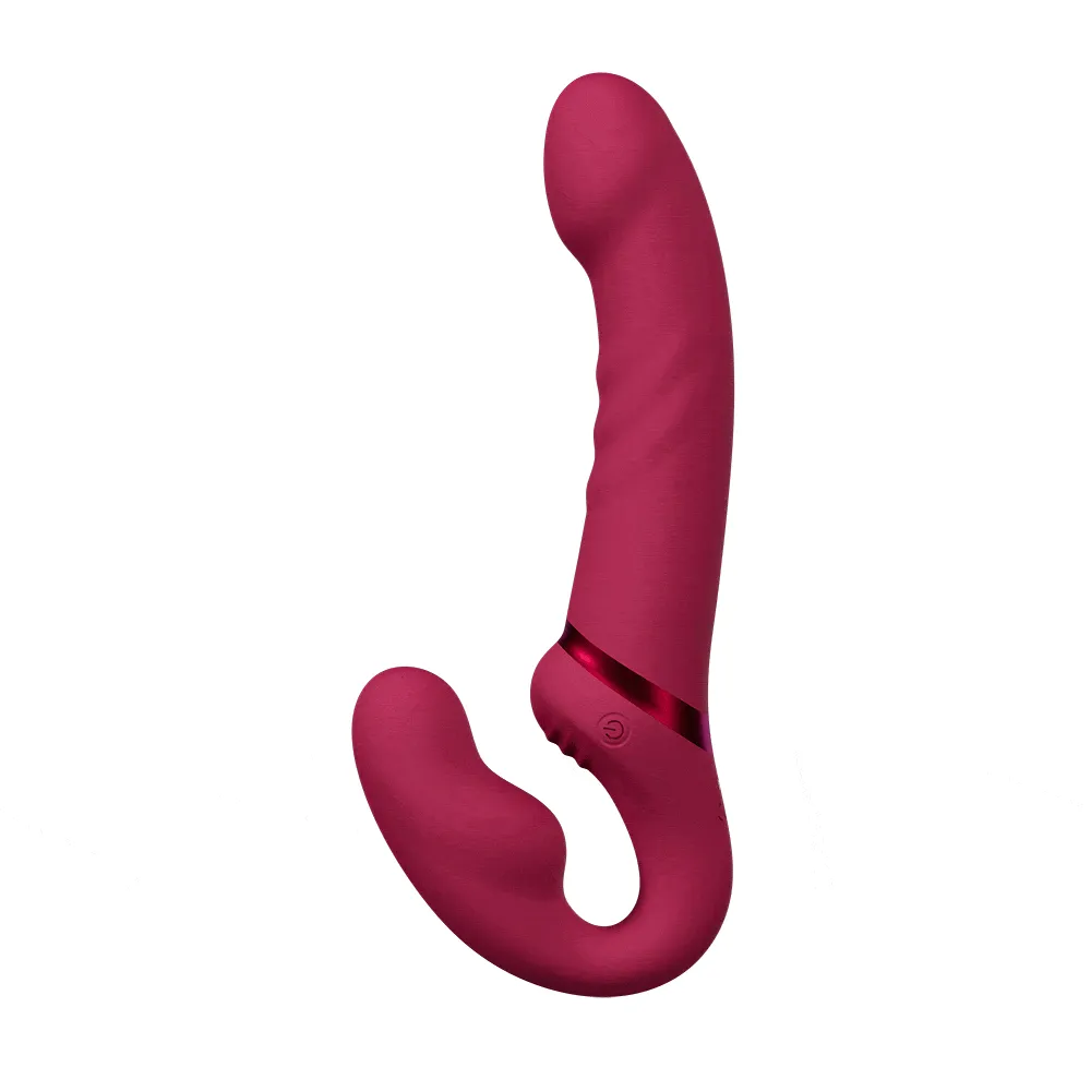 Lovense - Lapis App-Controlled Dual Ended Vibrating Strapless Strap On (Red)