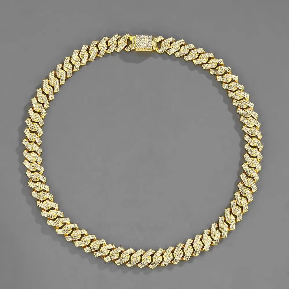 Men women Silvery/Golden Iced Out Necklace Choker*