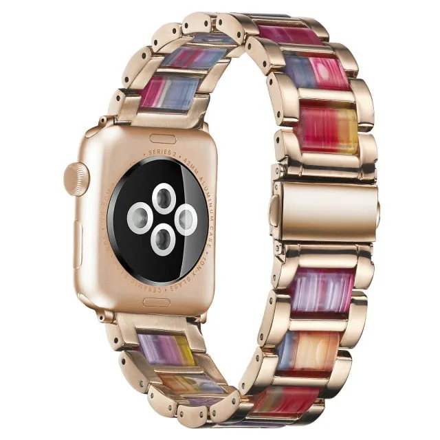 Metal Resin Strap For Apple Watch Band Series 7 6 5 4 Bracelet iWatch 38mm 40mm 41mm 42mm 44mm 45mm Wristband |Watchbands|