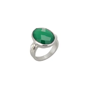 MURKANI - Wandering Soul Green Onyx & Pearl Ring (size 8) - Silver