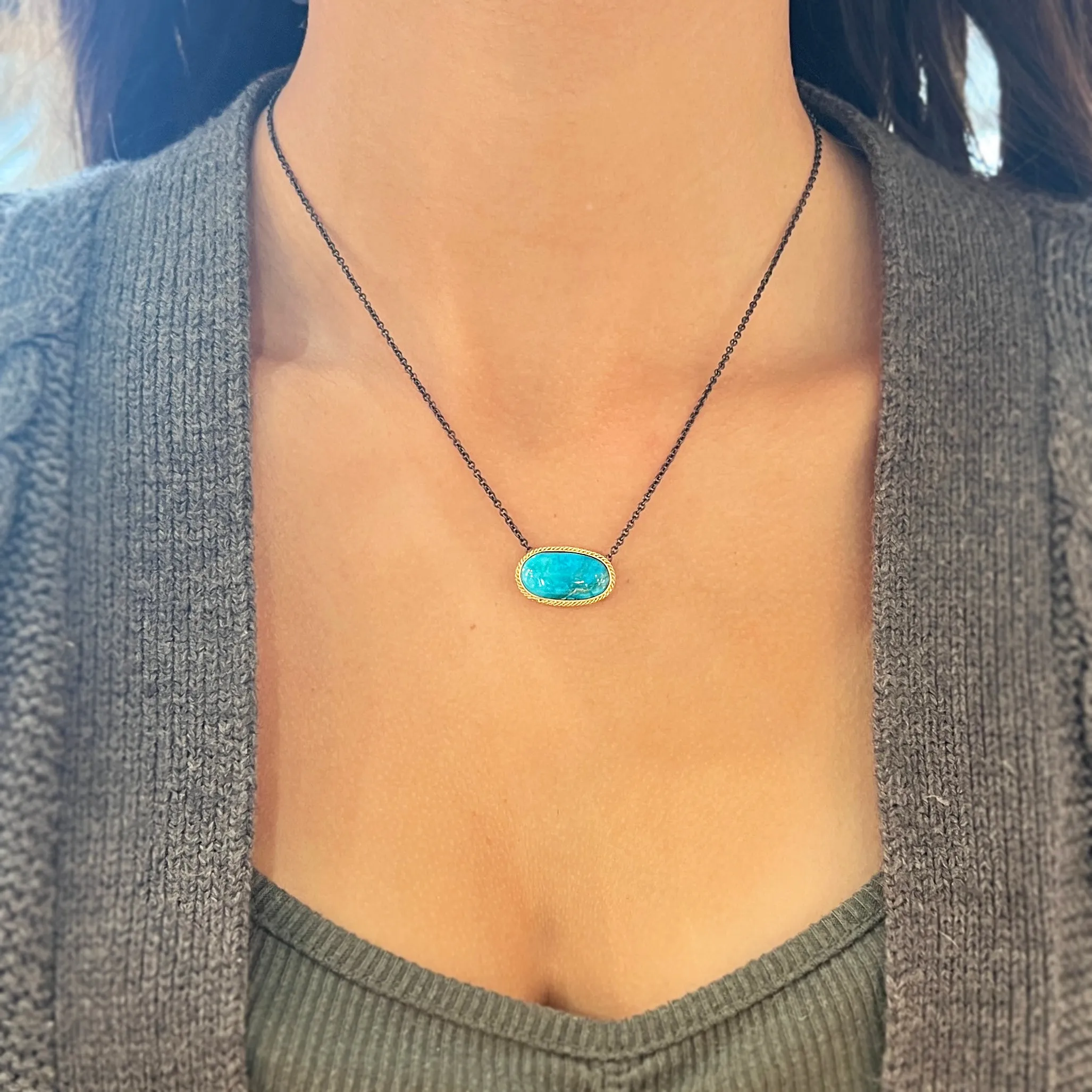 One-of-a-Kind Bisbee Turquoise Necklace - "Kintsugi"