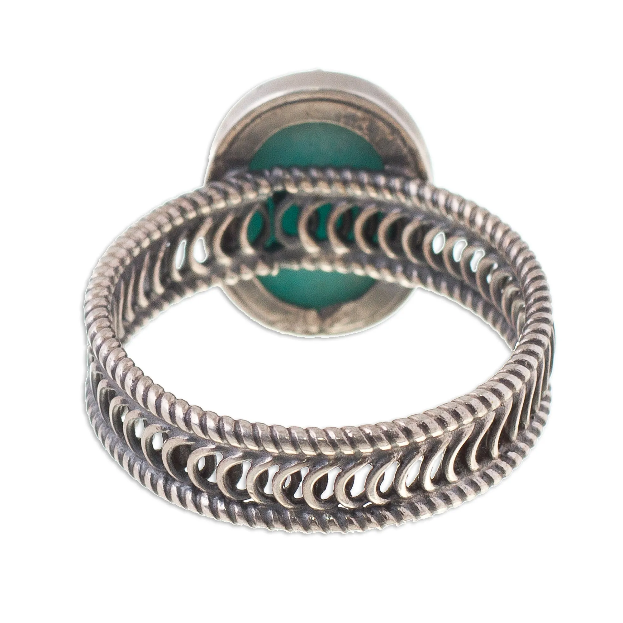 Oval Amazonite Cocktail Ring from Peru - Oval of Power | NOVICA