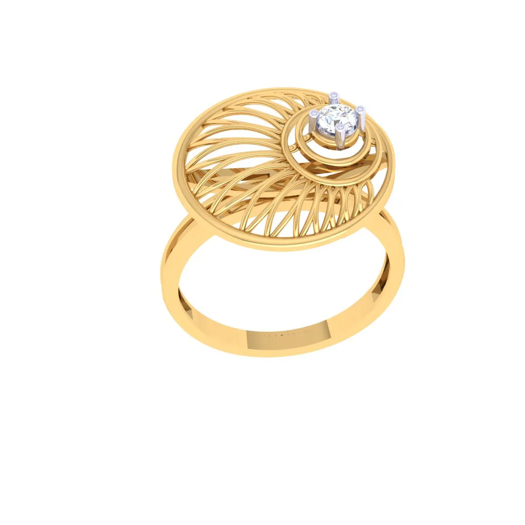 Petal Motif Circular Gold Ring