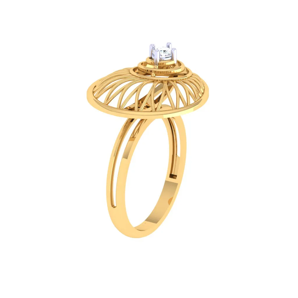 Petal Motif Circular Gold Ring