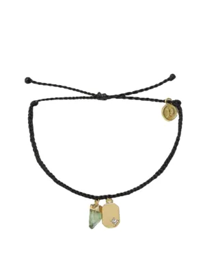 Pura Vida Raw Emerald Gold Charm Bracelet