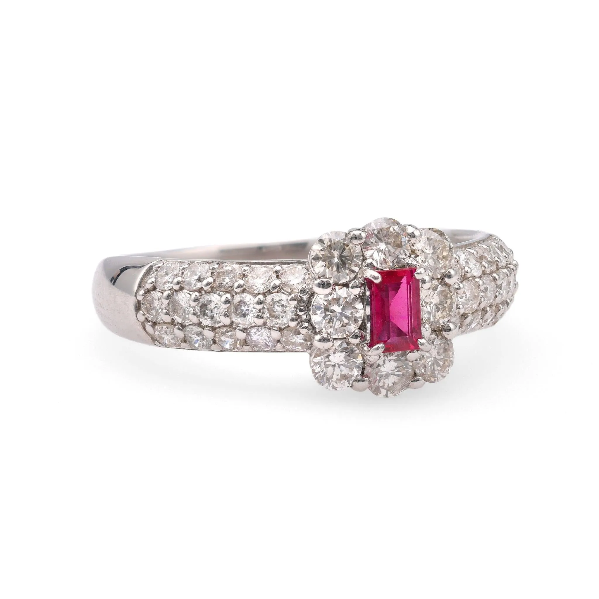 Ruby Diamond Platinum Ring