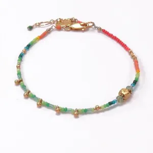 Salmon Coral & Apatite 18k Gold Vermeil Bracelet