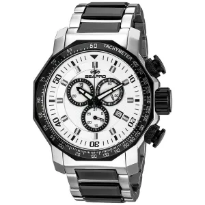 Seapro Men's SP6123 Coral Chronograph Two-Tone Ceramic and Stainless Steel Watch