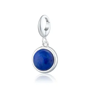 Silver Blue Lapis Healing Stone Charm (Wisdom)