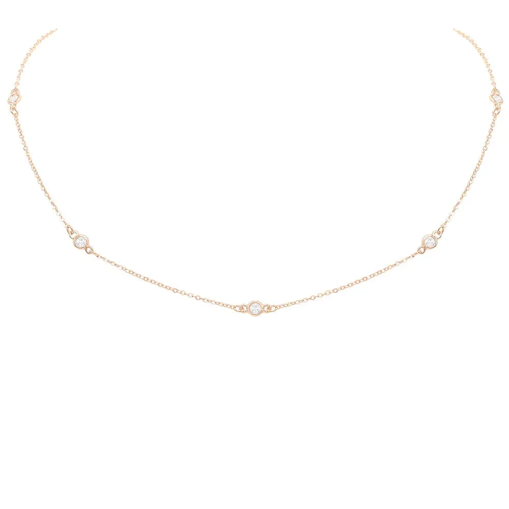 Sparkle Diamond CZ by the Minute Choker Short Necklace