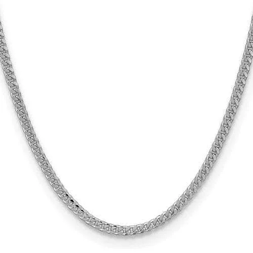 Sterling Silver 6.25 mm Solid Flat Cuban Chain with Lobster Clasp 22"