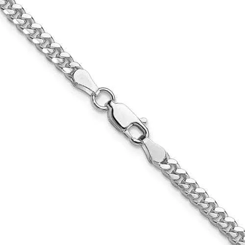 Sterling Silver 6.25 mm Solid Flat Cuban Chain with Lobster Clasp 22"