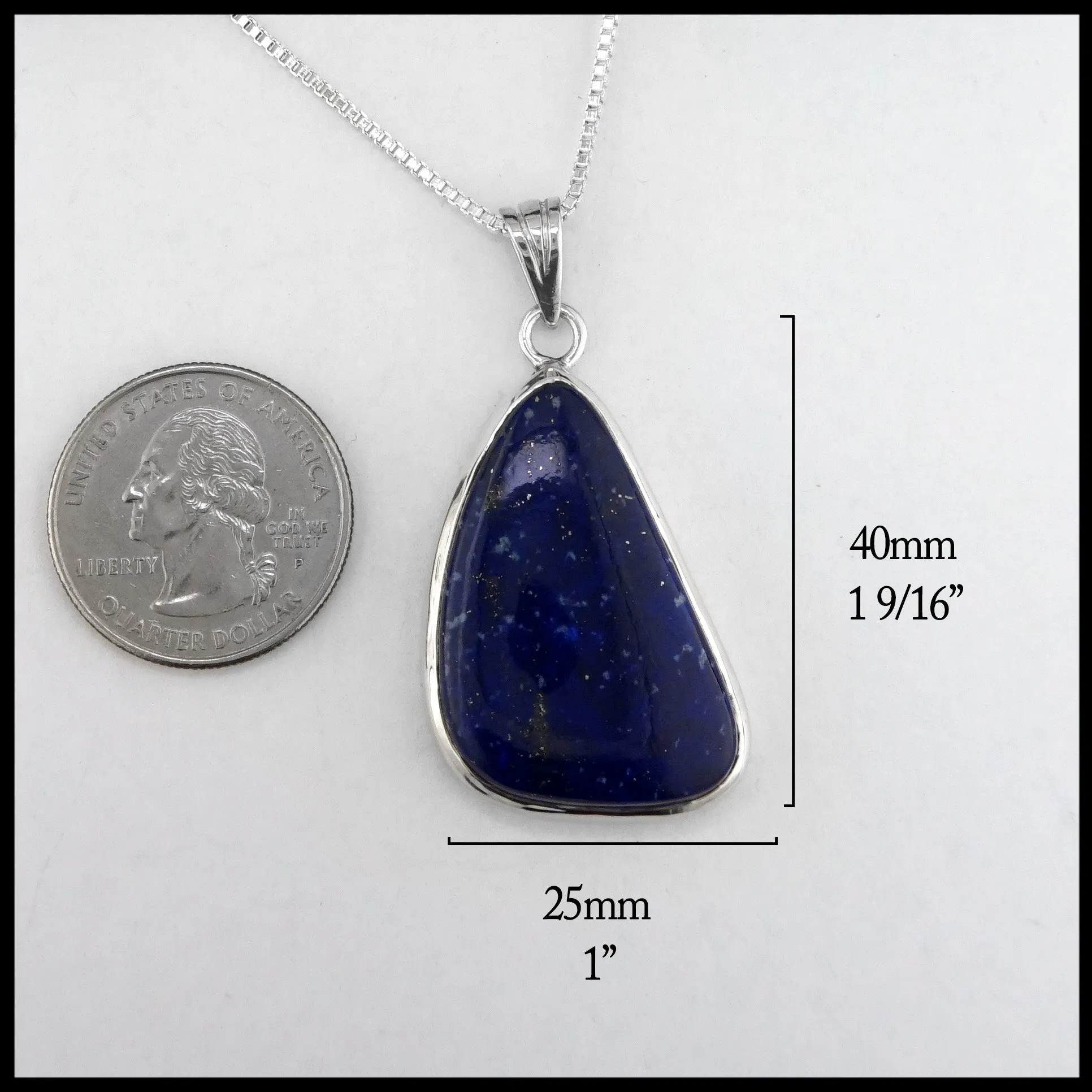 Sterling Silver Pendant with Lapis