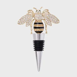 Stripey bee wine stopper