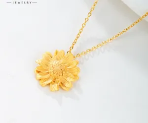 Sunflower Necklace Women's Fashion Sunflower Pendant Flower Clavicle Chain Light Luxury Niche Necklace