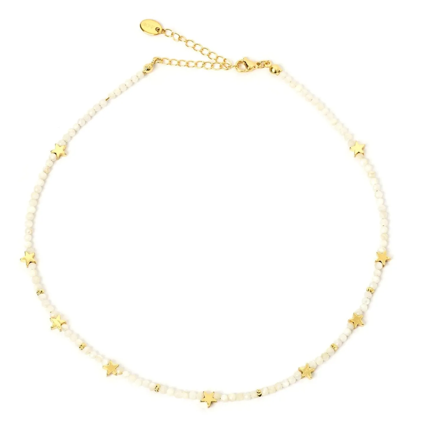 Superstar Gemstone Necklace - White Jade