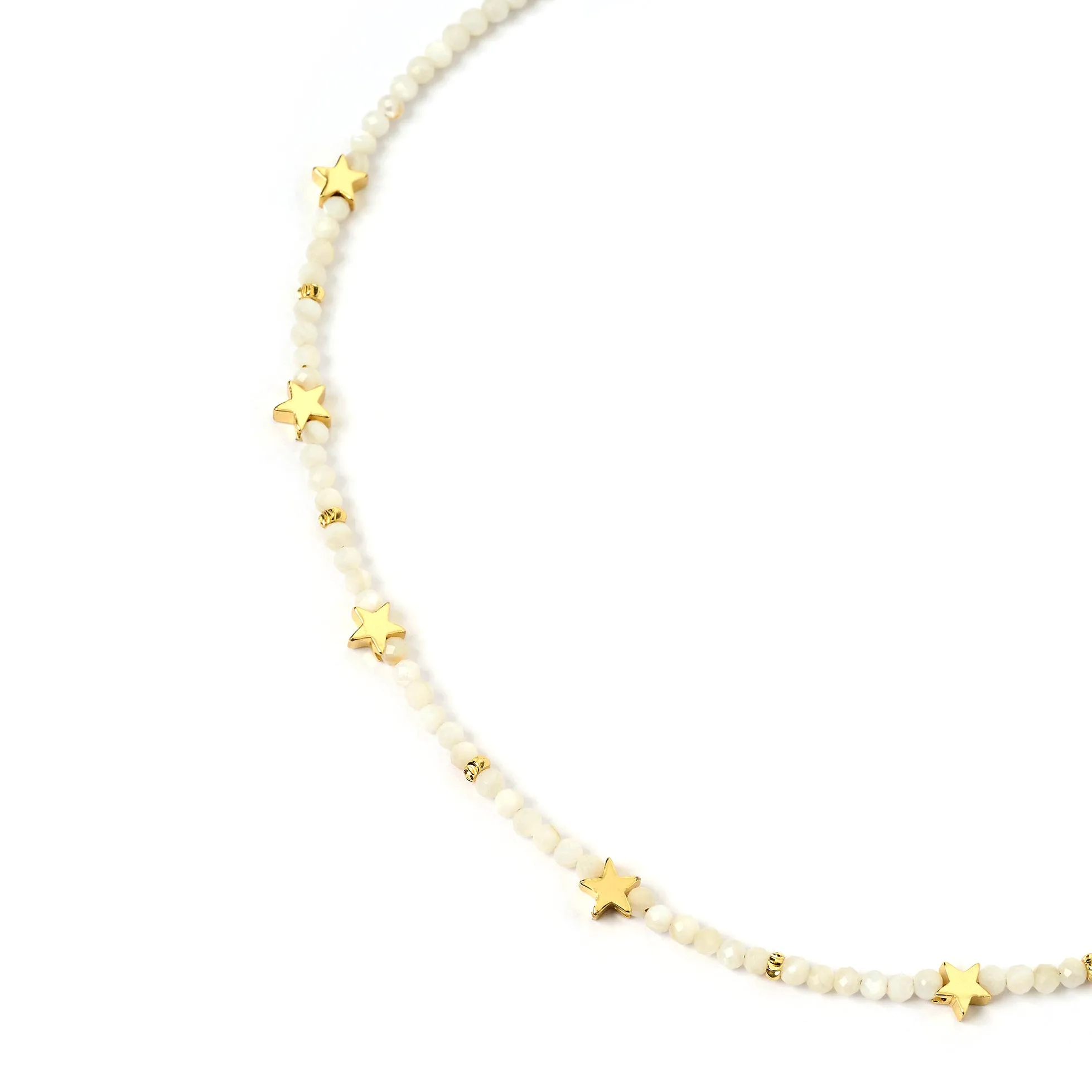 Superstar Gemstone Necklace - White Jade