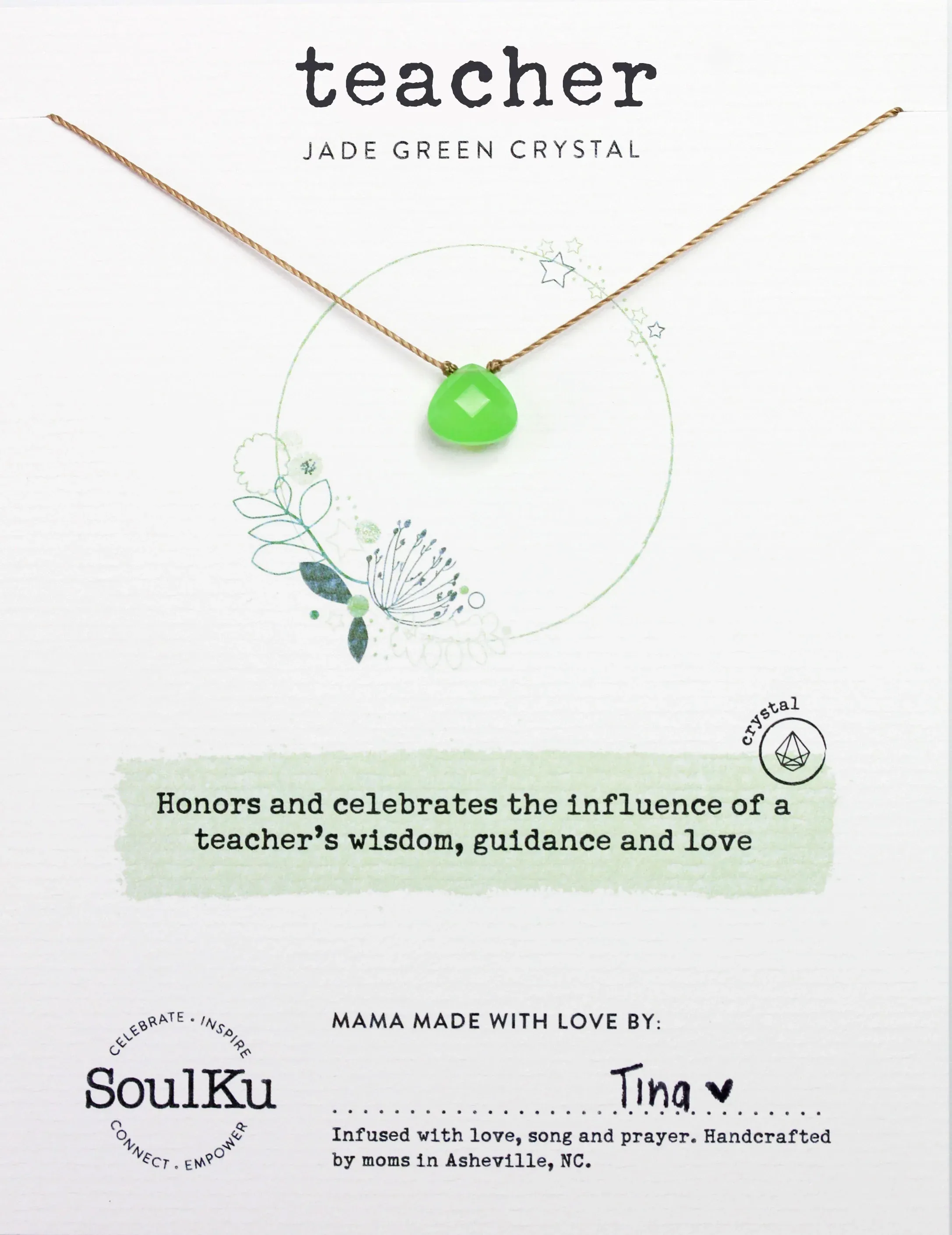 Teacher Jade Green Soul Shine Necklace