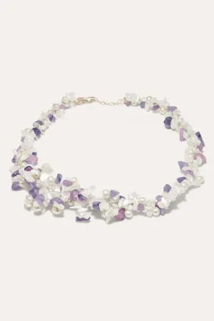 The Shifting Stream - Pearl, Mother of Pearl and Amethyst Bead Gold Vermeil Necklace