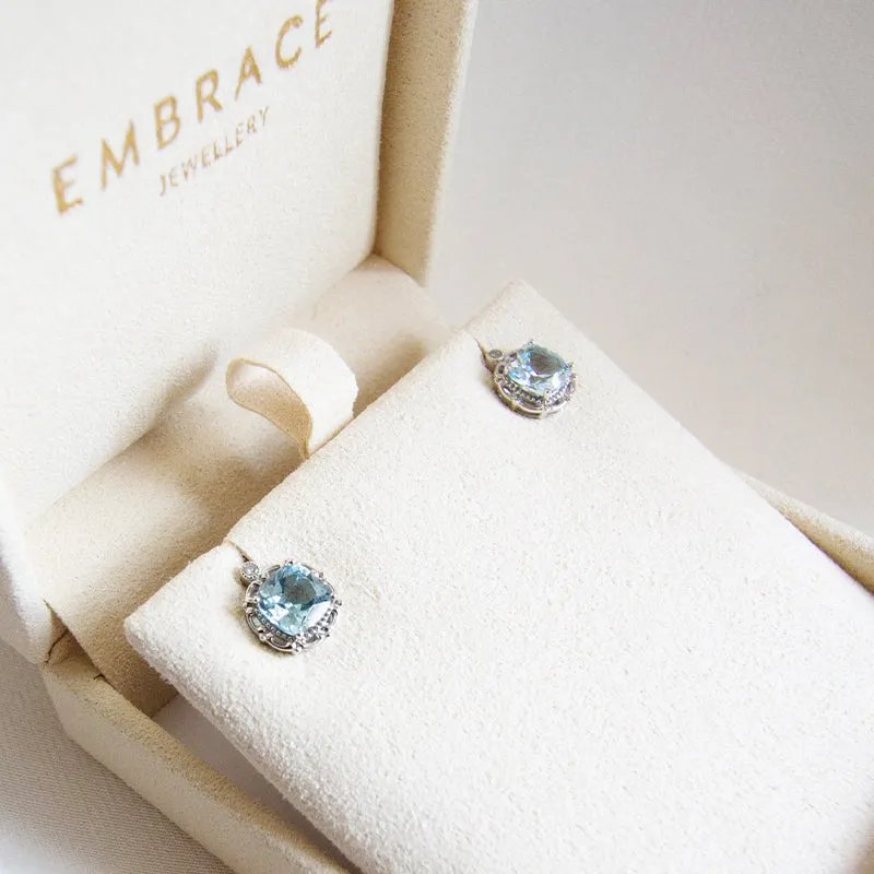 Topaz Halo Studs