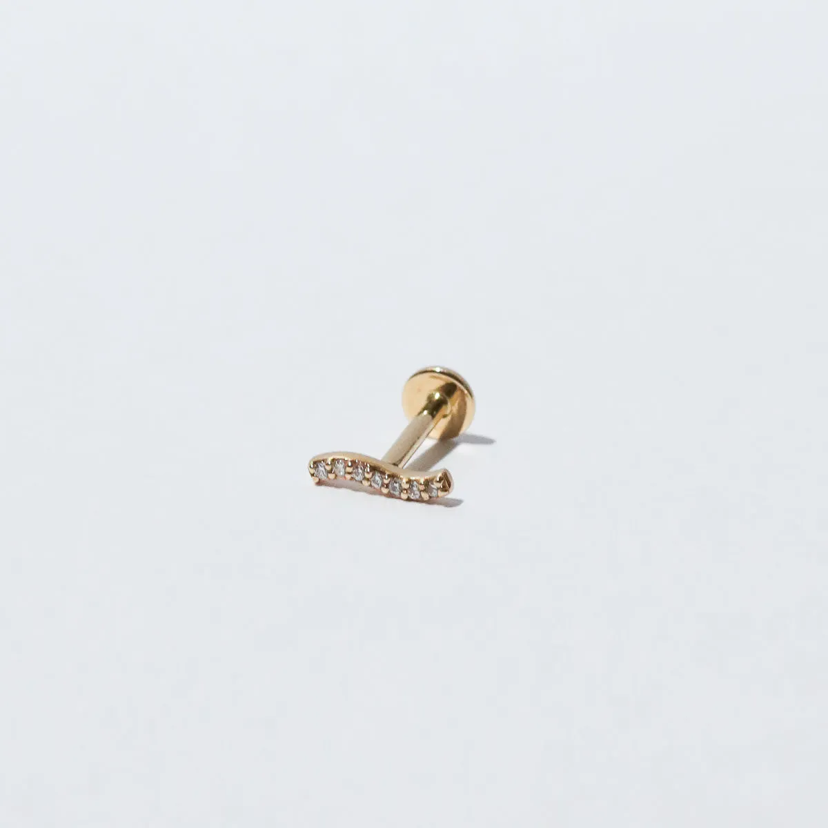 Topaz Wave Piercing Stud 6mm in Solid Gold