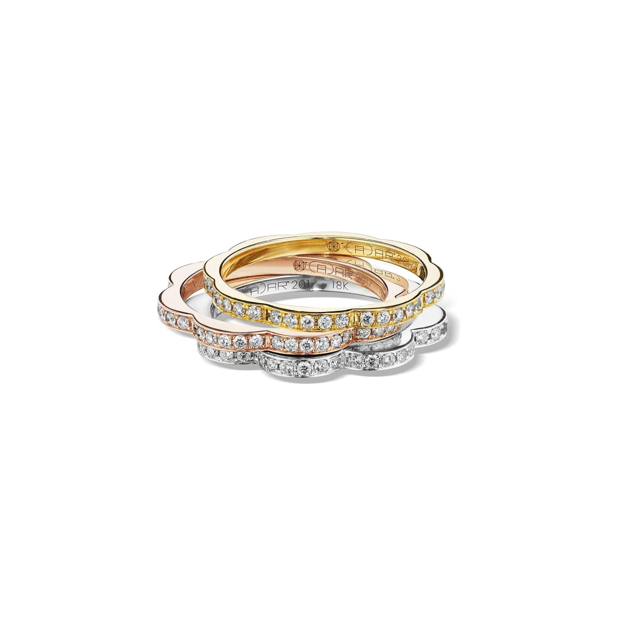 Yellow Gold Triplet Wide Stacking Ring