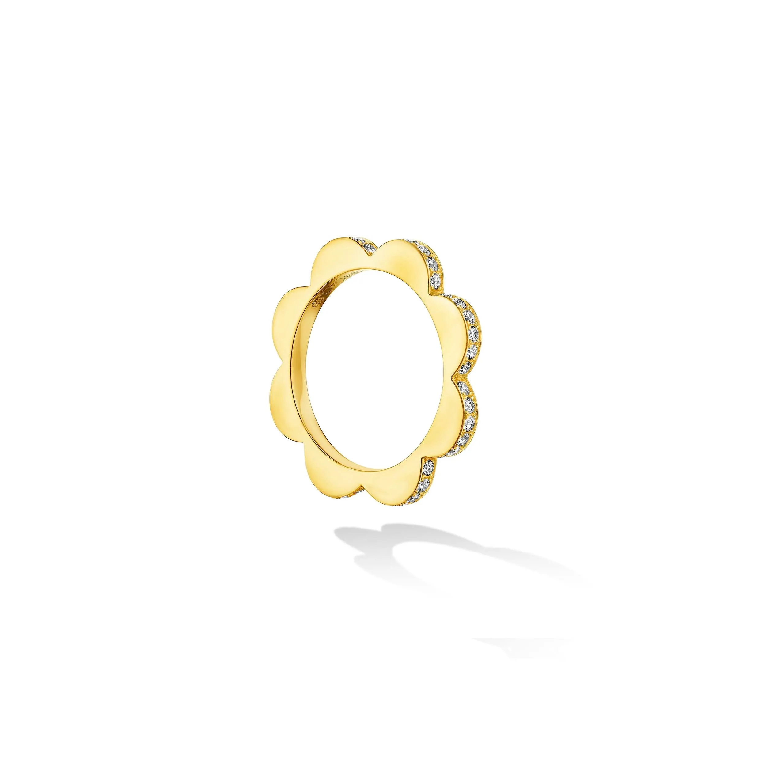 Yellow Gold Triplet Wide Stacking Ring